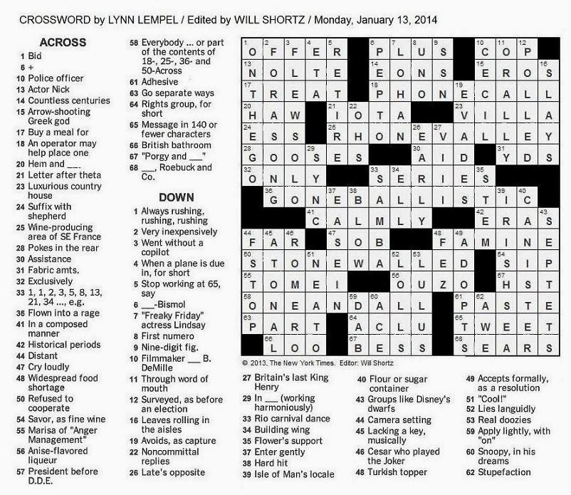 Jezebel And Gawker In The NYT Crossword 